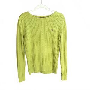 Izod Green Cable Knit Sweater